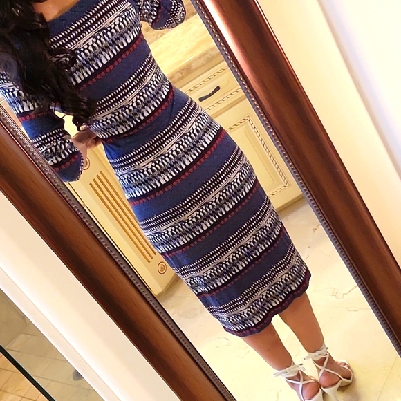 *Monroe & Main Red White & Blue Print Midi Dress, Sz S - Picture 8 of 14